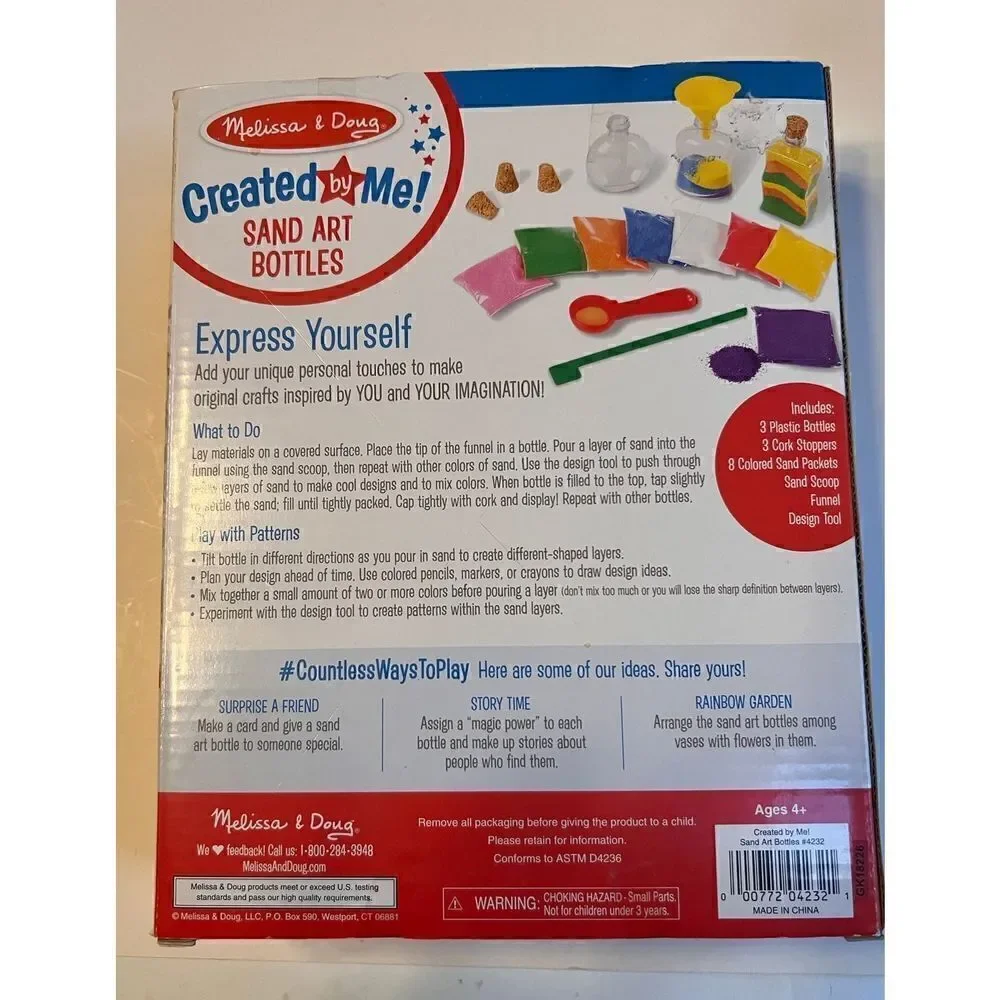 Melissa &‎ Doug Created by Me Sand Art Bottles Craft Kit NIB Christmas Gift